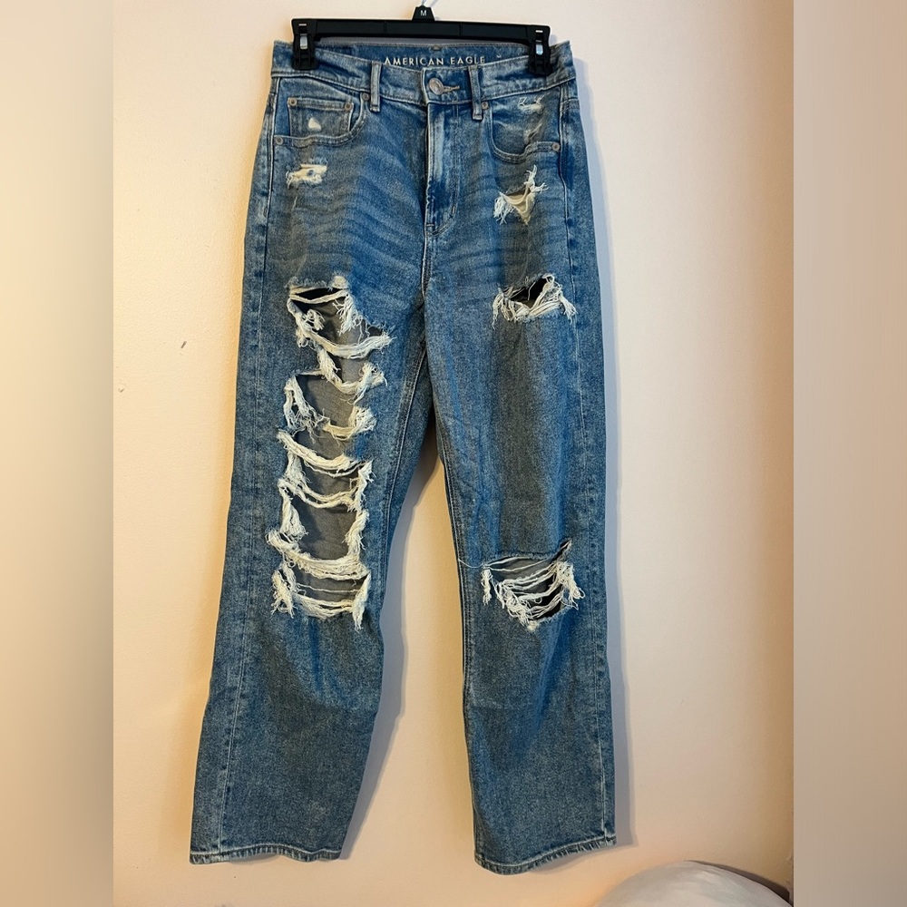 ripped blue jeans